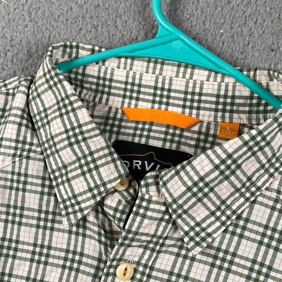 Orvis Button Up Shirt Men's Large Green Plaid Causal Outdoors Classic Fishing - Picture 3 of 11